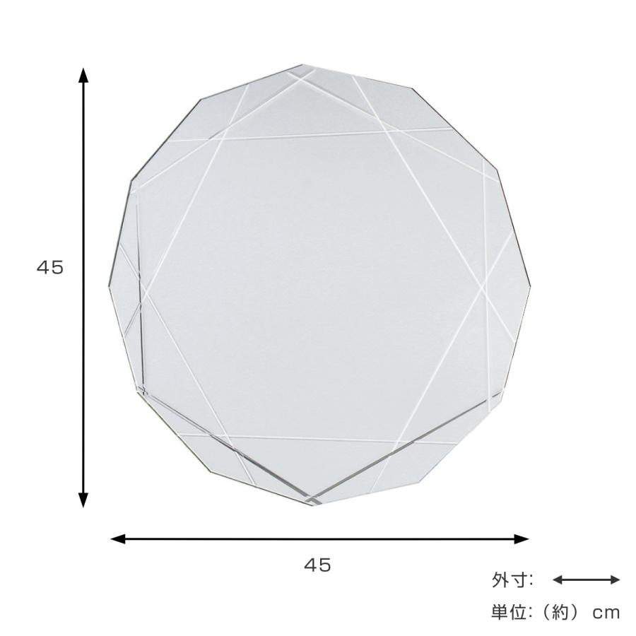 ミラー 壁掛け 45×45cm ウォールミラー モーデン （ 鏡 おしゃれ 壁掛け鏡 シンプル 洗面台 インテリア 飛散防止 ）｜livingut｜03