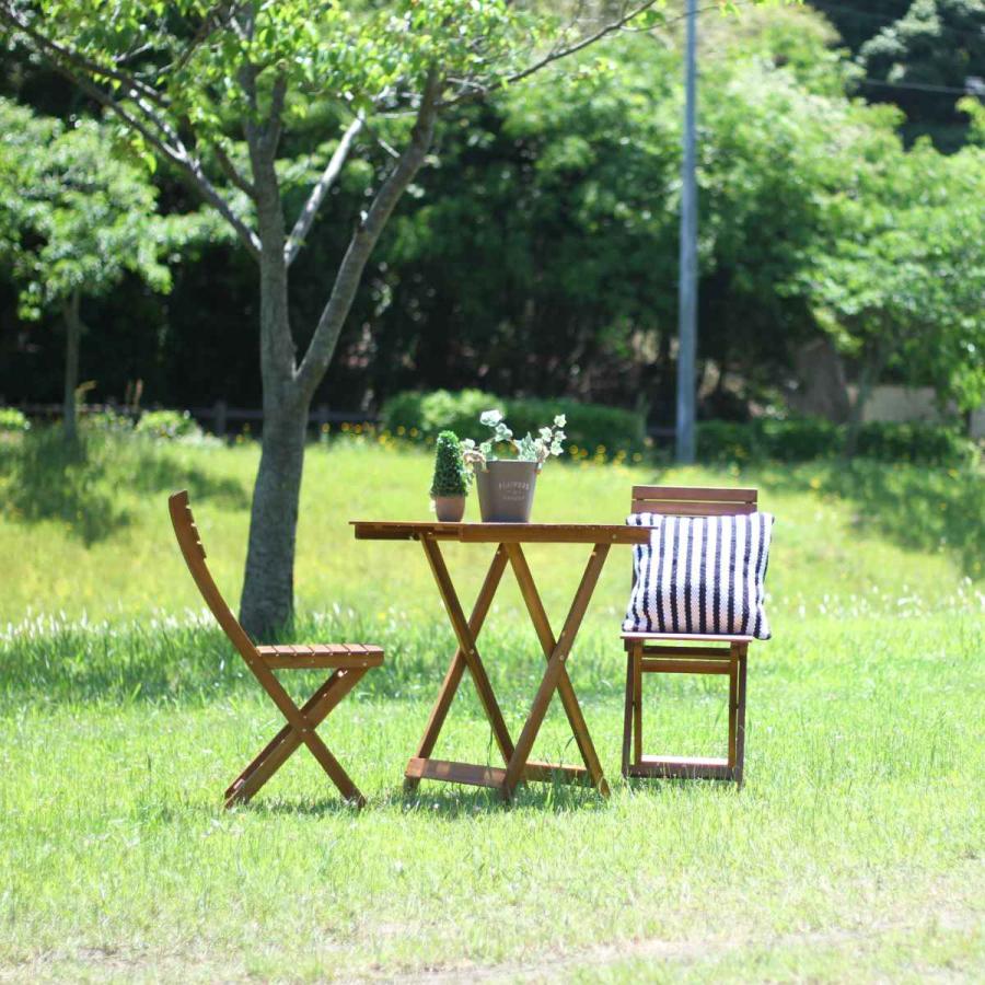 不二貿易（Fuji Boeki） ガーデンテーブル ガーデン3点セット 木製