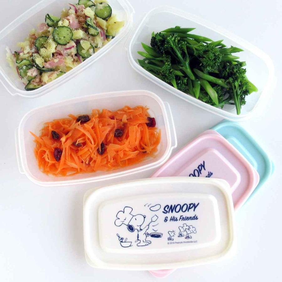 PEANUTS 保存容器 560ml スヌーピー スリムシェフ柄 3個入 （ 日本製