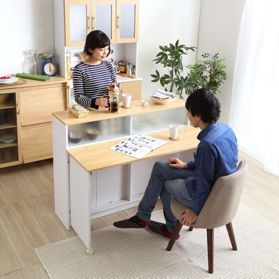 ホームテイスト キッチンカウンター 幅120cm 片バタテーブル ホームテイスト キッチンカウンター 幅120cm 片バタテーブル