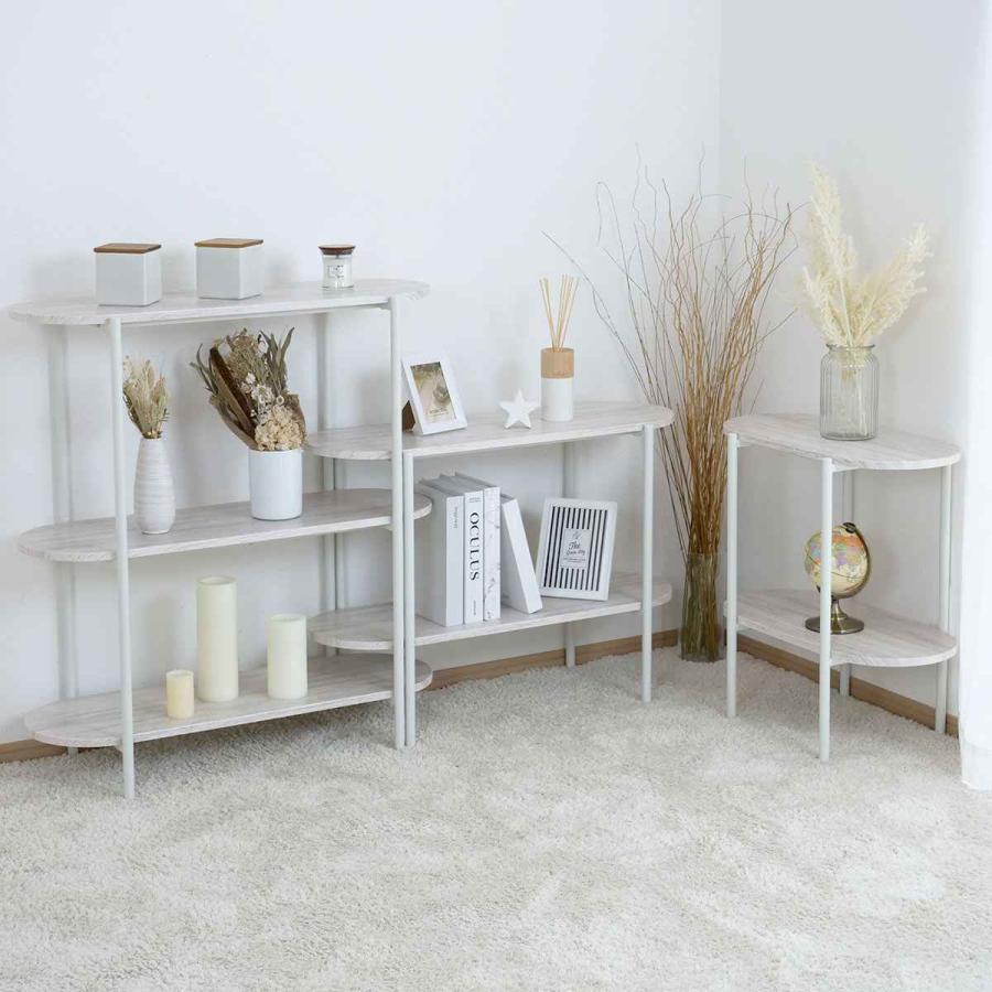 在庫処分特価） オープンラック 幅56cm 2段 オーバル型 韓国インテリア