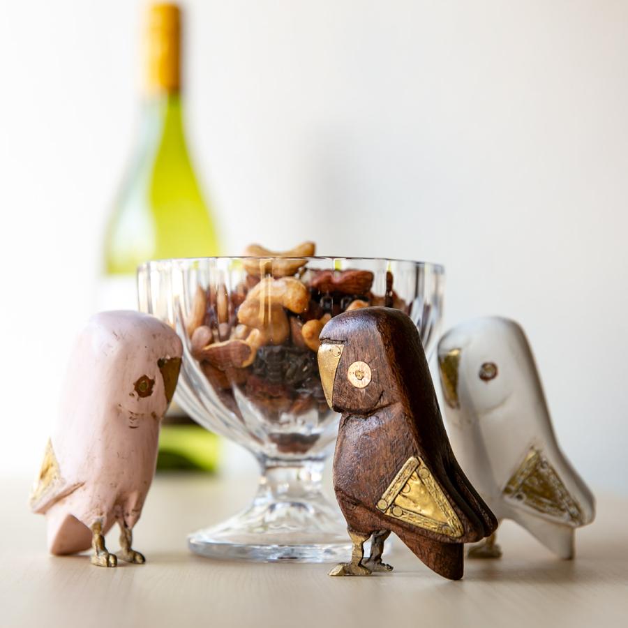 オブジェ フクロウ Sサイズ マスコット 木製 （ ふくろう 鳥 かわいい