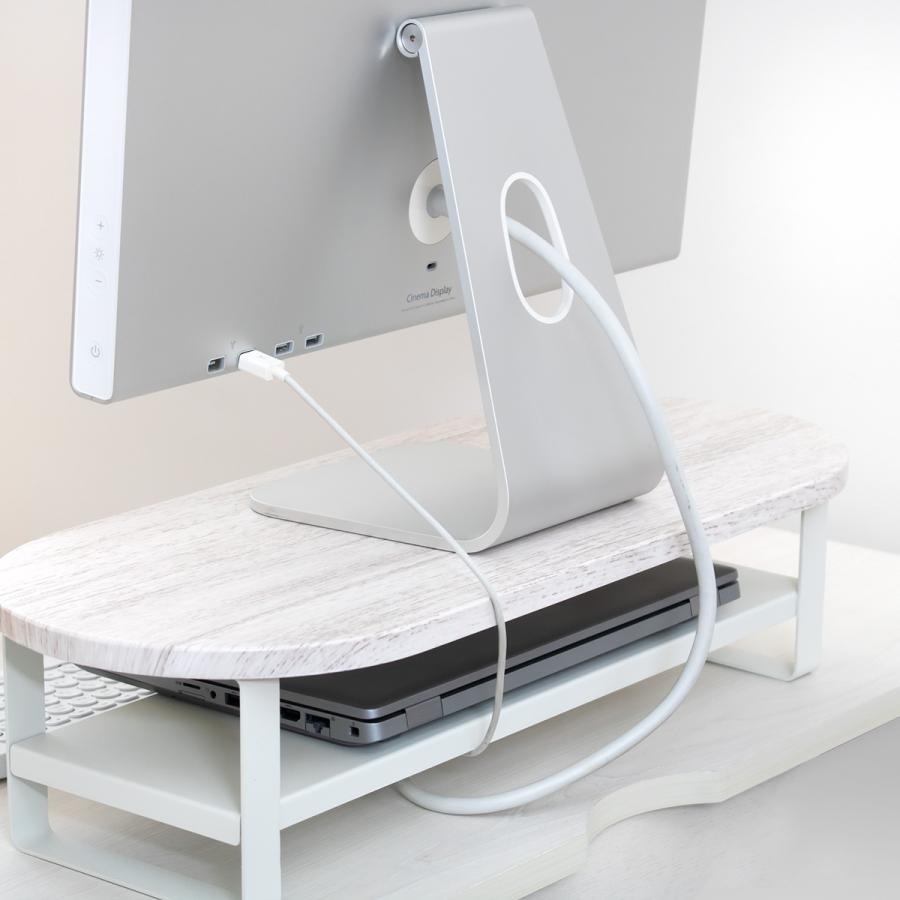 モニタースタンド 収納 卓上 パソコン 58cm （ モニター台