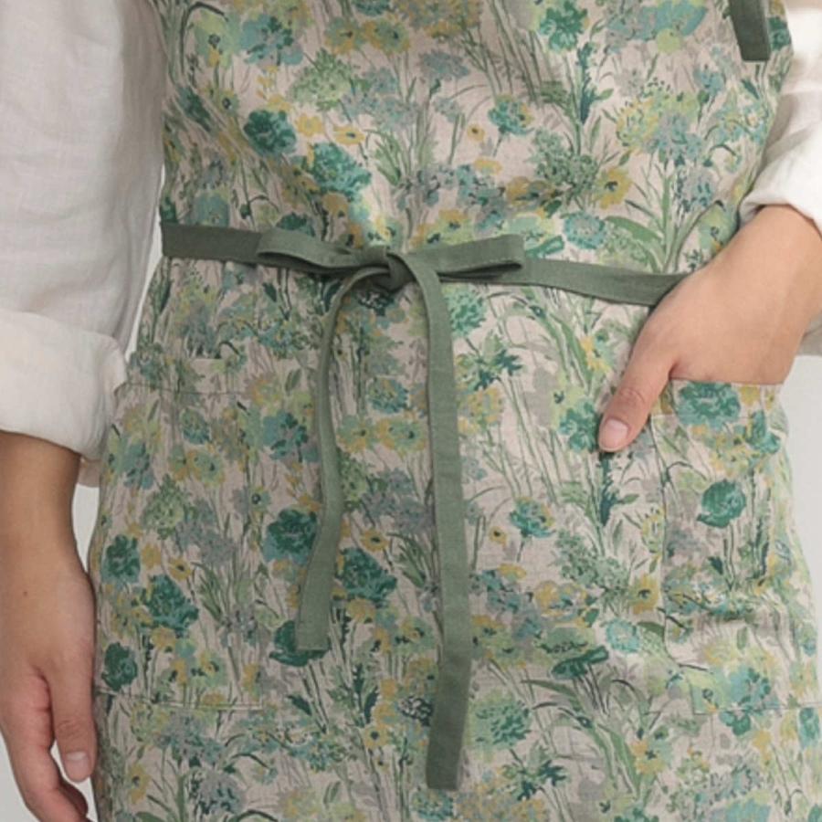 COCO WALK エプロン 花柄 リバティリネンラップエプロン