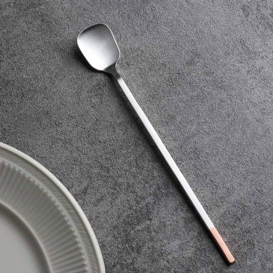 工房アイザワ 純銅洋食器 ソーダスプーン 角 銀仕上 （ aizawa 日本製