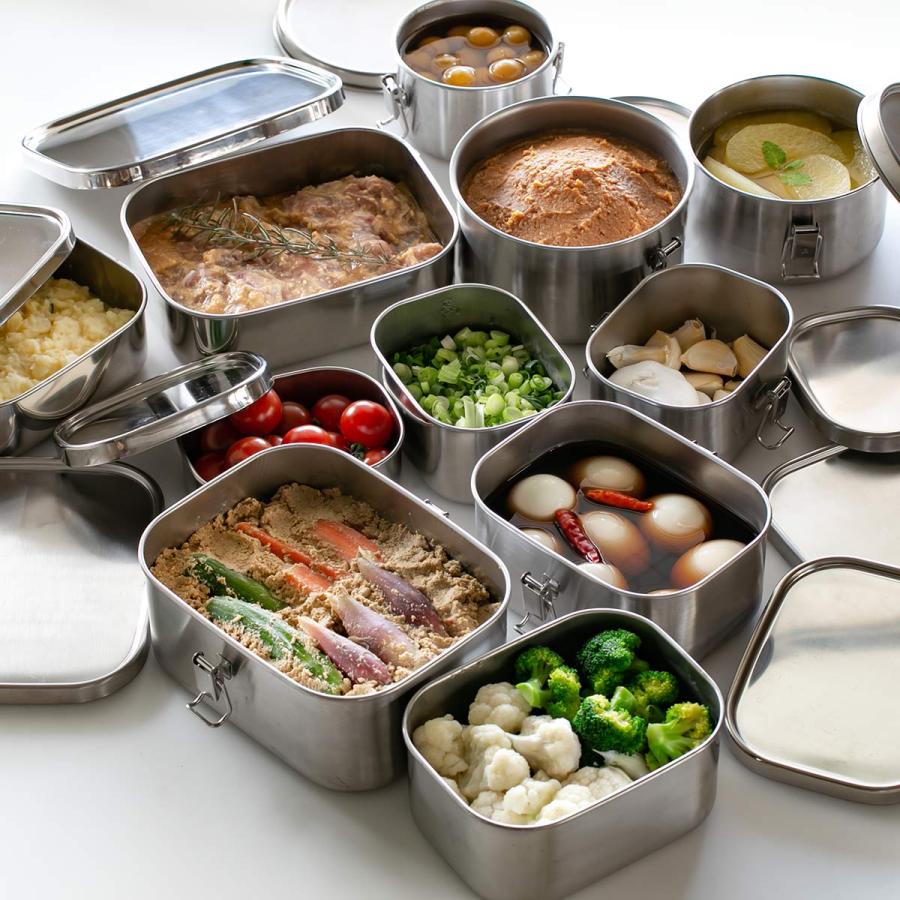 UCLA ステンレス弁当箱 容量900ml 大容量 工房アイザワ 特典付き 保存容器 900ml UTILE 角容器深型 止金付き M