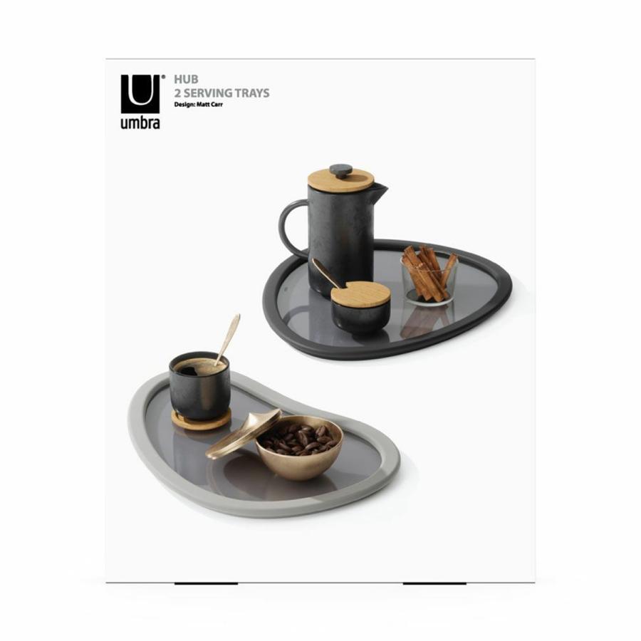 豪華　サービング　トレイセット Umbra umbra ハブ サービングトレー セット 2枚入り ガラス