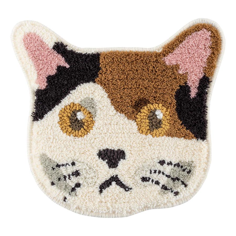 スミノエ チェアパッド ネコカオ 35cm×38cm 日本製 （ ネコ チェア