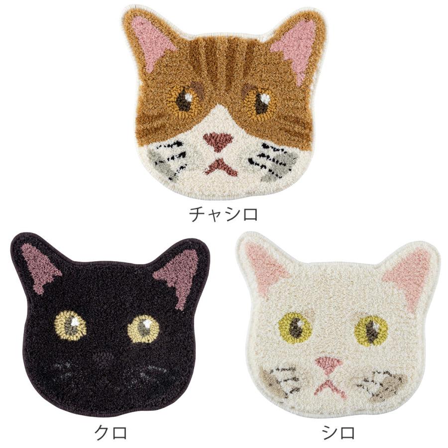 スミノエ チェアパッド ネコカオ 35cm×38cm 日本製 （ ネコ