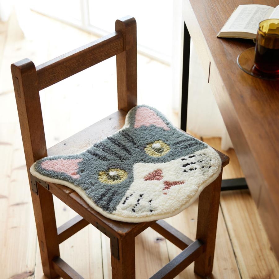 チェアパッド ネコカオ 35cm×38cm 日本製 （ ネコ チェア パッド 猫 ねこ 座布団 パイル ）｜livingut｜16