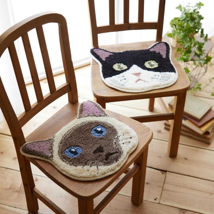 チェアパッド ネコカオ 35cm×38cm 日本製 （ ネコ チェア パッド 猫 ねこ 座布団 パイル ）｜livingut｜17