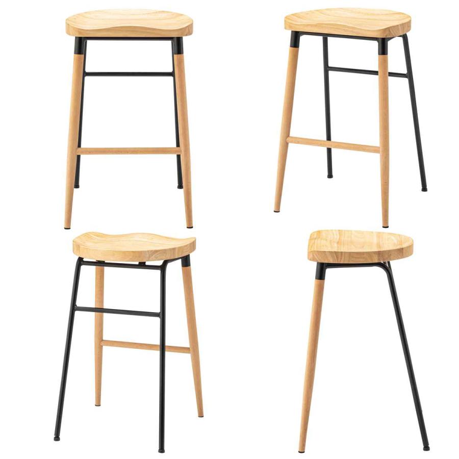 東谷 ハイスツール 座面高65cm 天然木 スチール （ チェア バーチェア