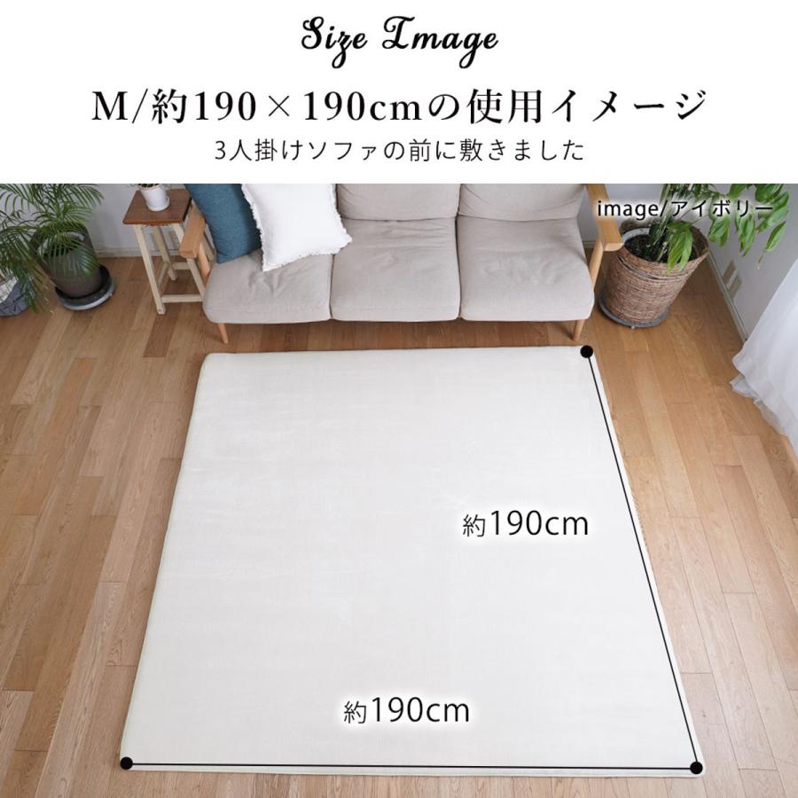 ERARE ラグ 低反発高反発3層ウレタン フランネルラグ 190×190cm 