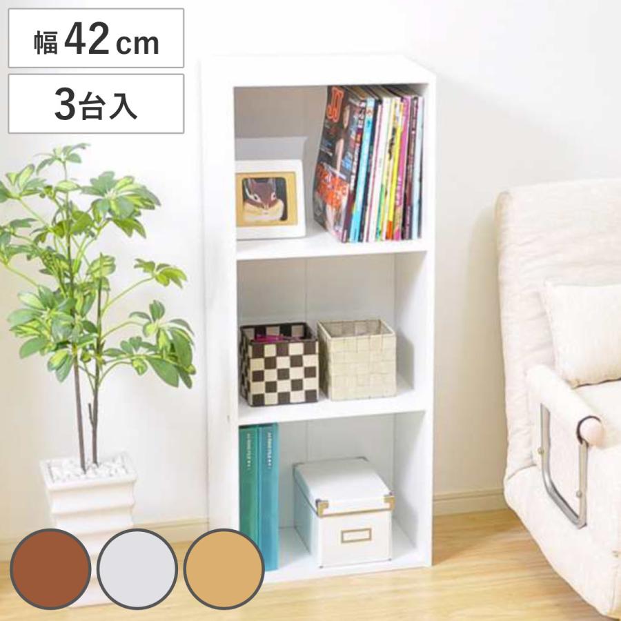 ホームテイスト（HOME taste） カラーボックス 幅42cm 3段 A4収納 3台