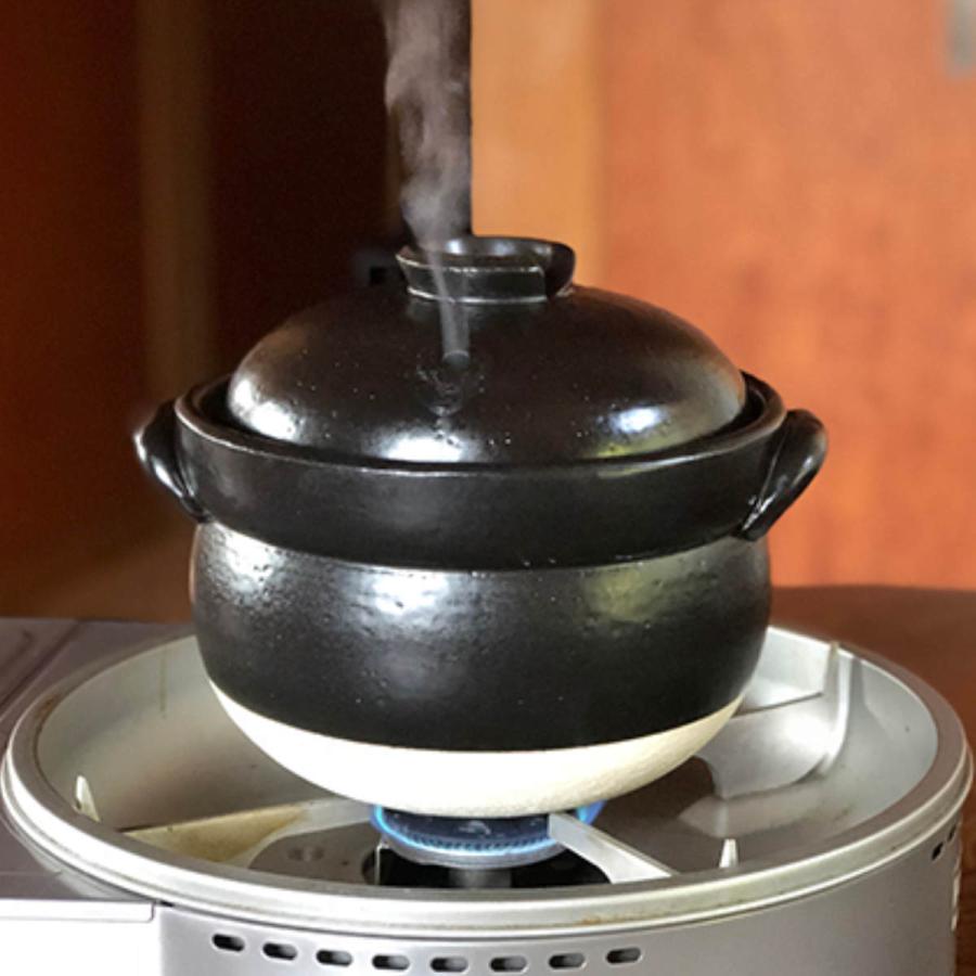 炊飯土鍋 3合 絶品ごはん鍋 中蓋付き 萬古焼 日本製 ( ガス火 炊飯土鍋 3合 絶品ごはん鍋 中蓋付き 萬古焼 日本製 ( ガス火