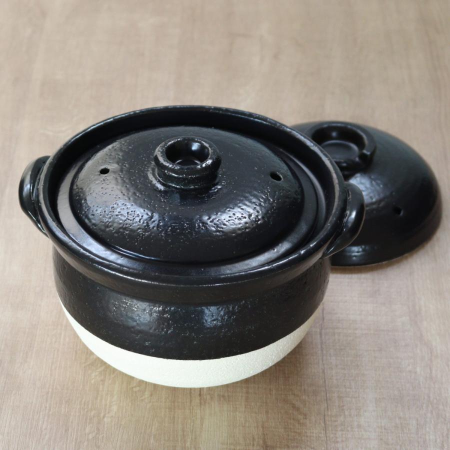 炊飯土鍋 3合 絶品ごはん鍋 中蓋付き 萬古焼 日本製 （ ガス火対応