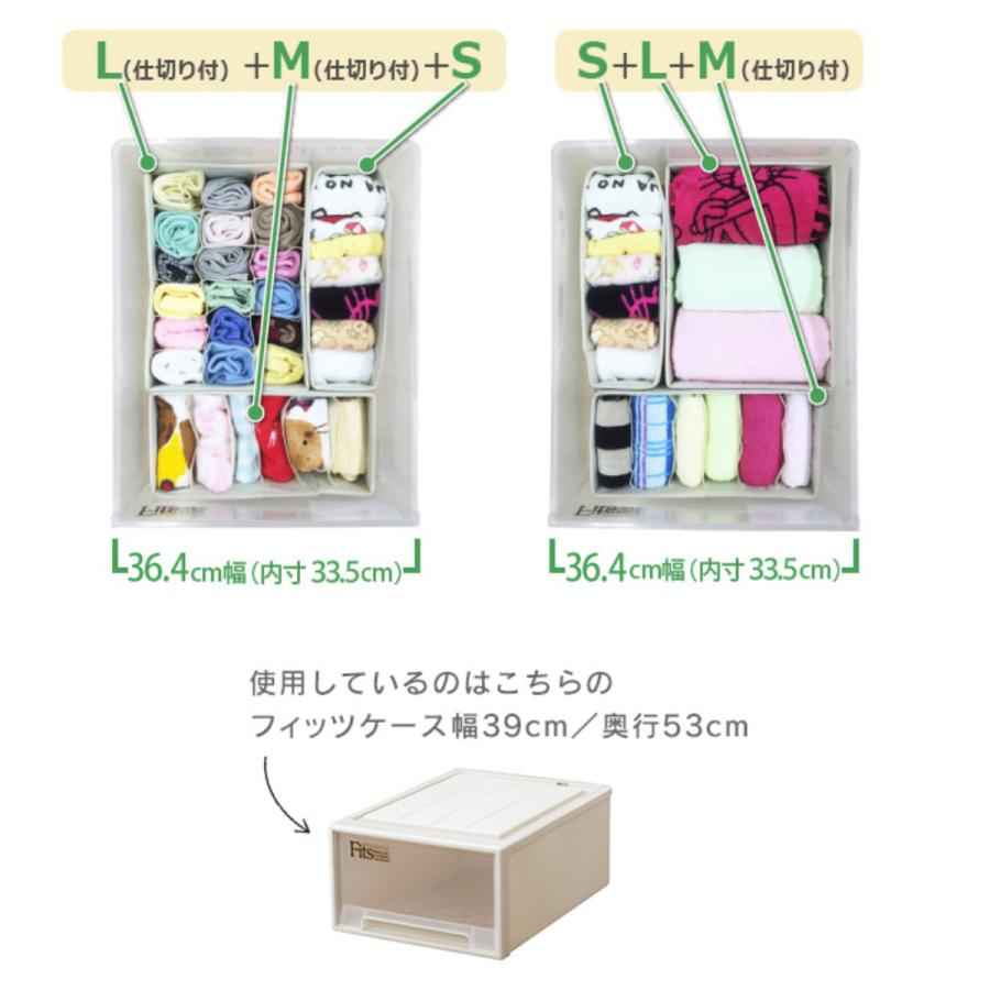 【5個セット】フィッツケース 天馬 仕切りケース フィッツファブリック せいとんボックス L (仕切り