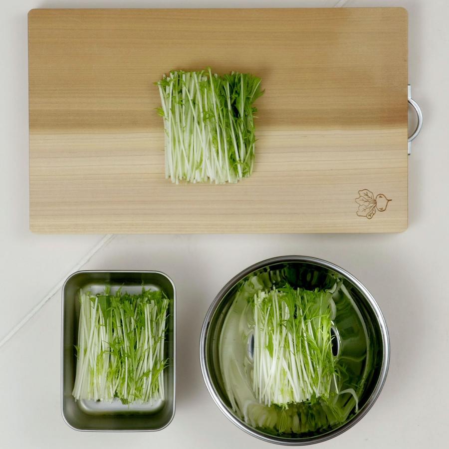 下村企販 角型バット&ザルセット シリコンフタ付き ステンレス製 日本