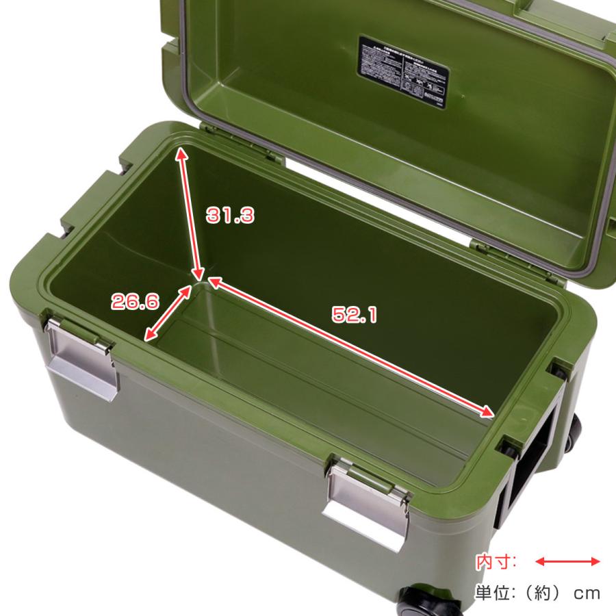 JEJアステージ クーラーボックス 46L ホイール付 ステンレスバックル