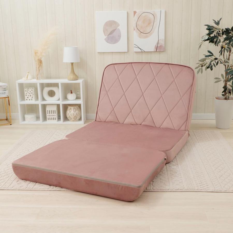 ソファーベッド 約幅89cm ピンク スチールパイプ 日本製 大人かわいい ソファーベッド 約幅89cm ピンク スチールパイプ 日本製 大人かわいい