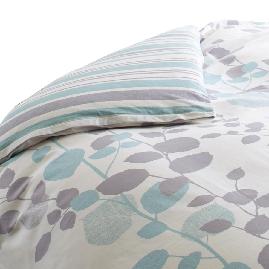 西川 掛け布団カバー リバーシブル リーフ柄 mee シングルロング 綿100