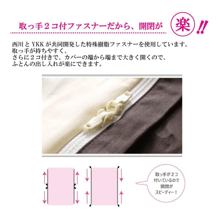 西川（nishikawa） 掛け布団カバー リーフ柄 mee ダブルロング 綿100