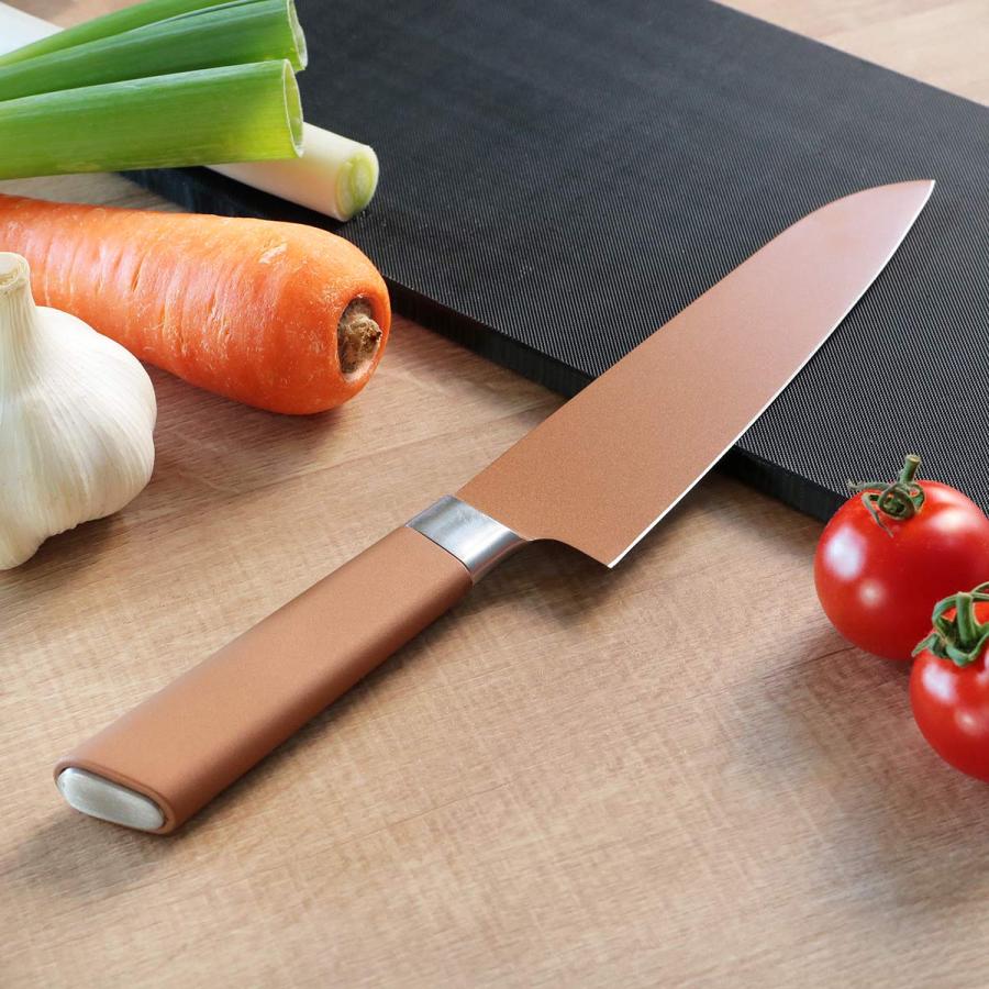 シェフナイフ 18cm VISIONS GOLD Coating （ 牛刀 料理包丁 万能包丁 キッチンナイフ 文化包丁 セラミック配合