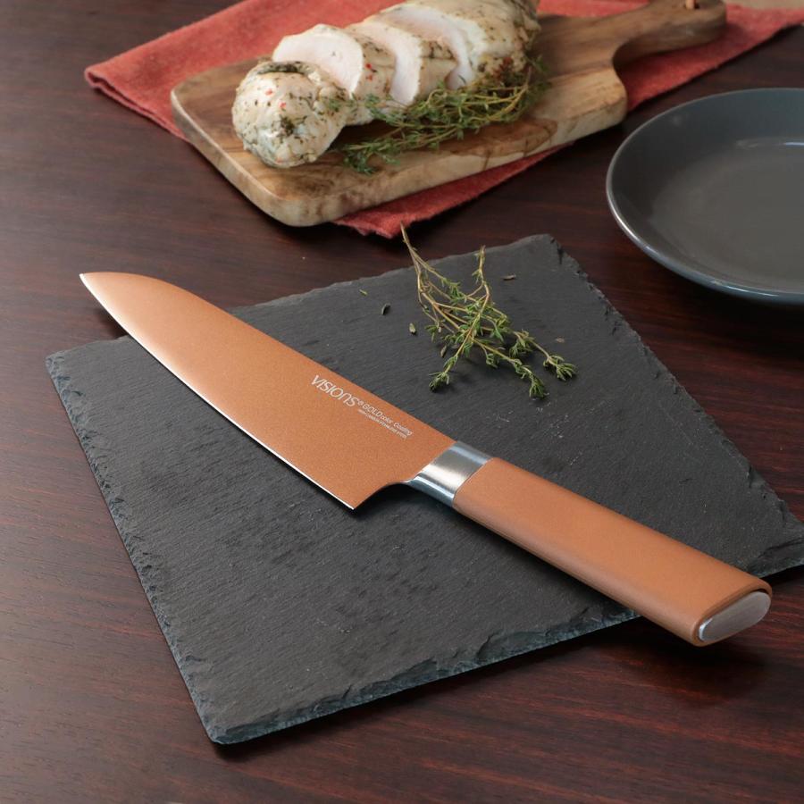 シェフナイフ 18cm VISIONS GOLD Coating （ 牛刀 料理包丁 万能包丁 キッチンナイフ 文化包丁 セラミック配合