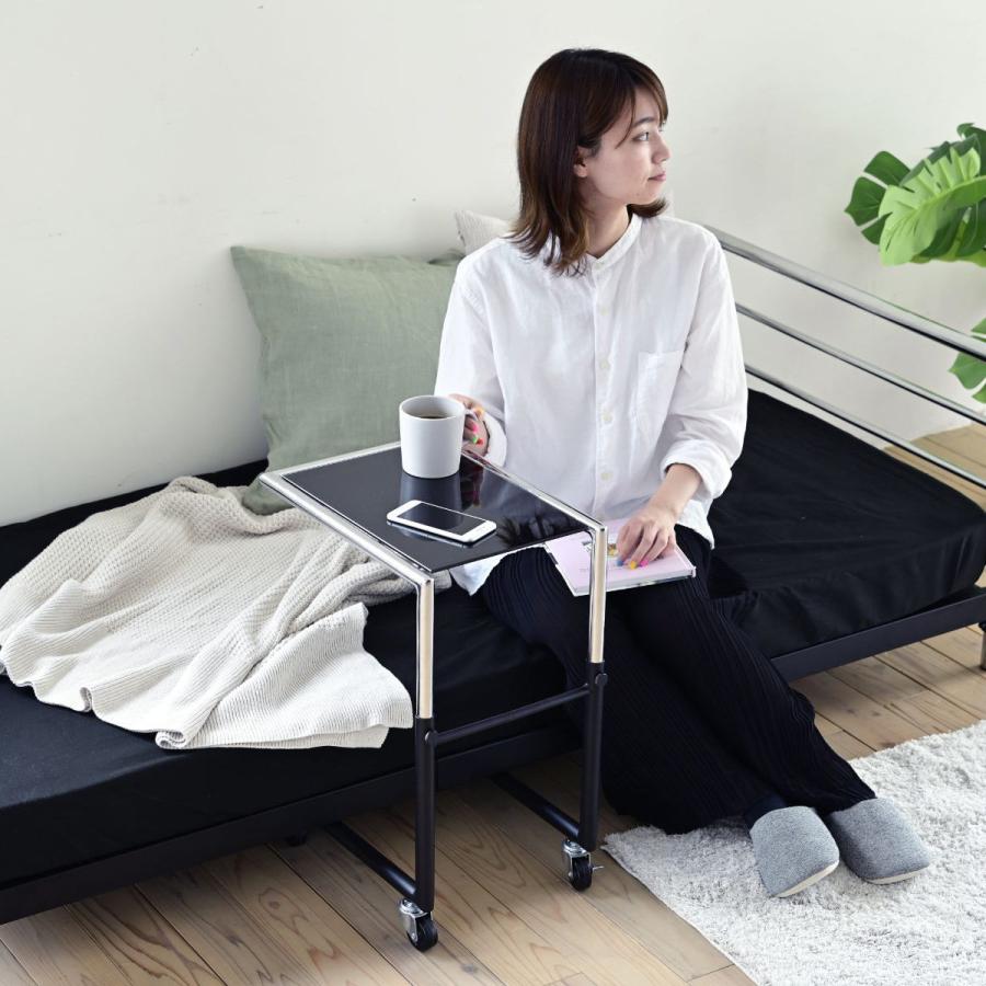 サイドテーブル 高さ56.5〜66.5cm キャスター付き ( テーブル サイドテーブル 高さ56.5〜66.5cm キャスター付き ( テーブル