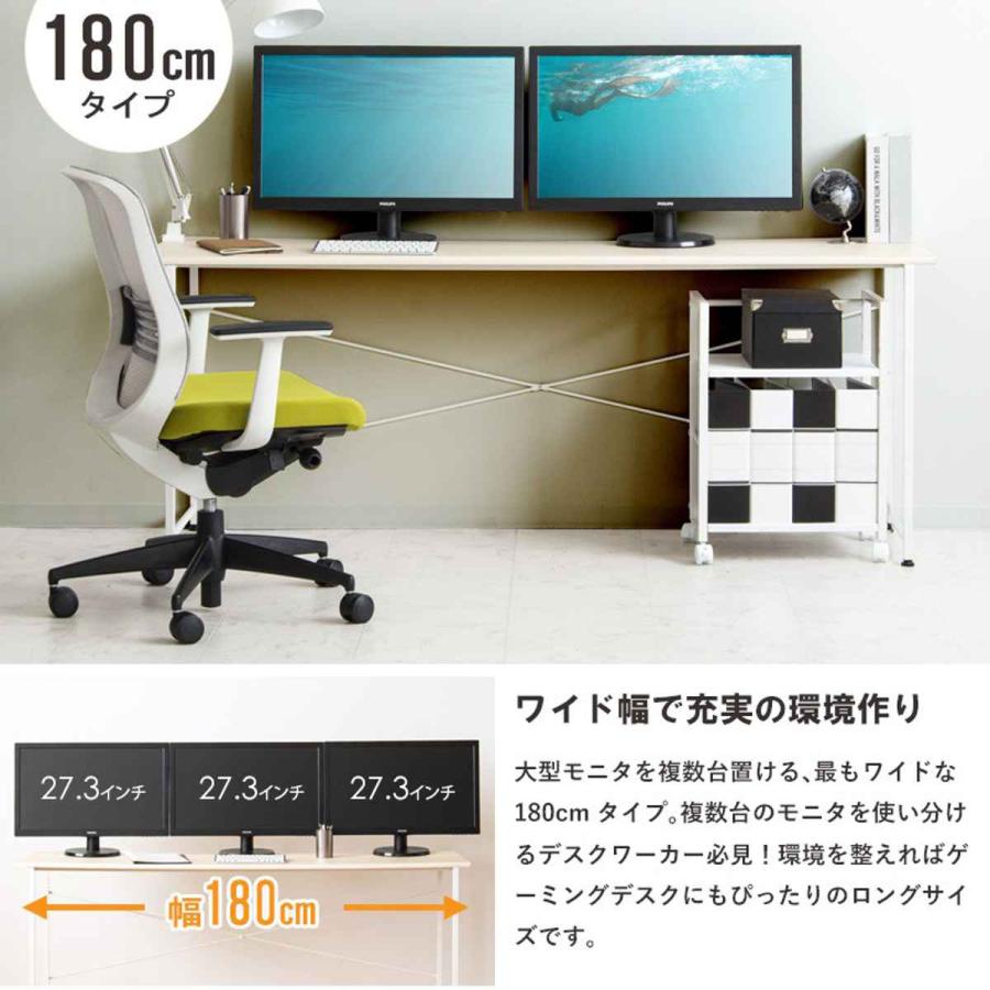 岩附 デスク 幅180cm 木目調 スチール脚 ( ワークデスク 岩附 デスク 幅180cm 木目調 スチール脚 ( ワークデスク
