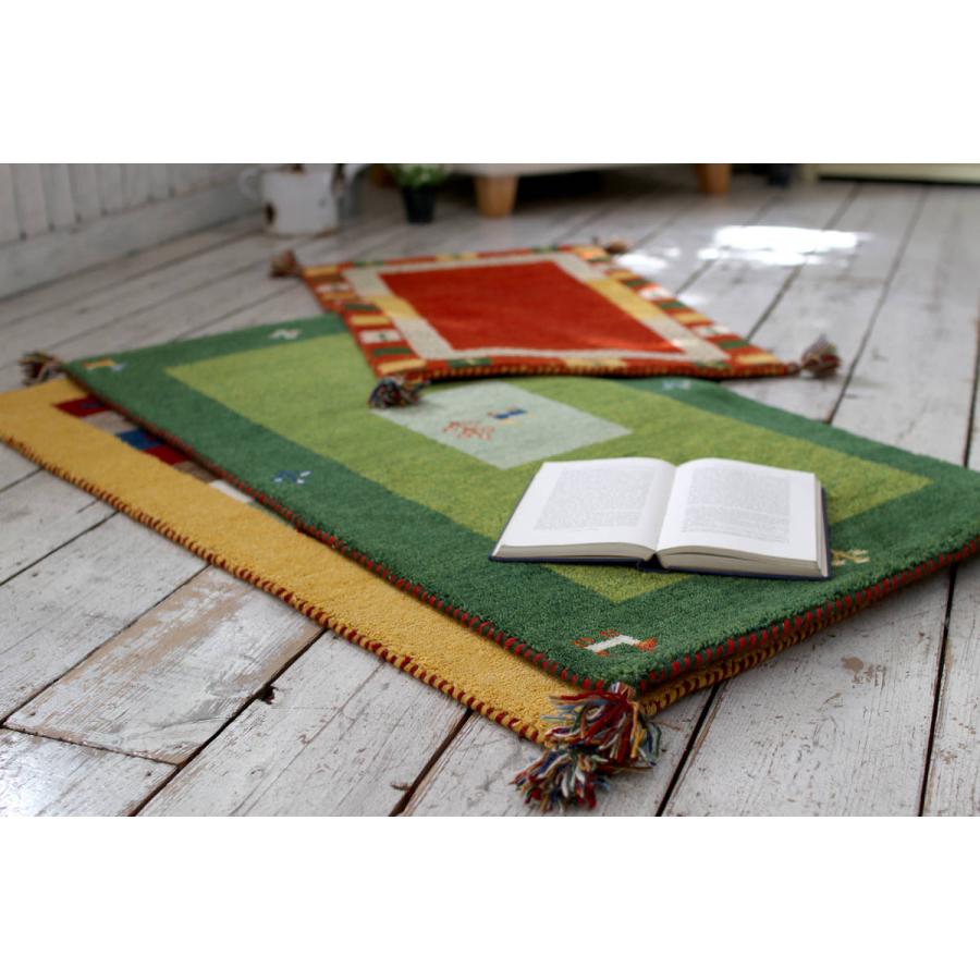 ERARE ラグ ハンドノット手織り ギャッベ70x120cm ウール100 ERARE ラグ ハンドノット手織り ギャッベ70x120cm ウール100