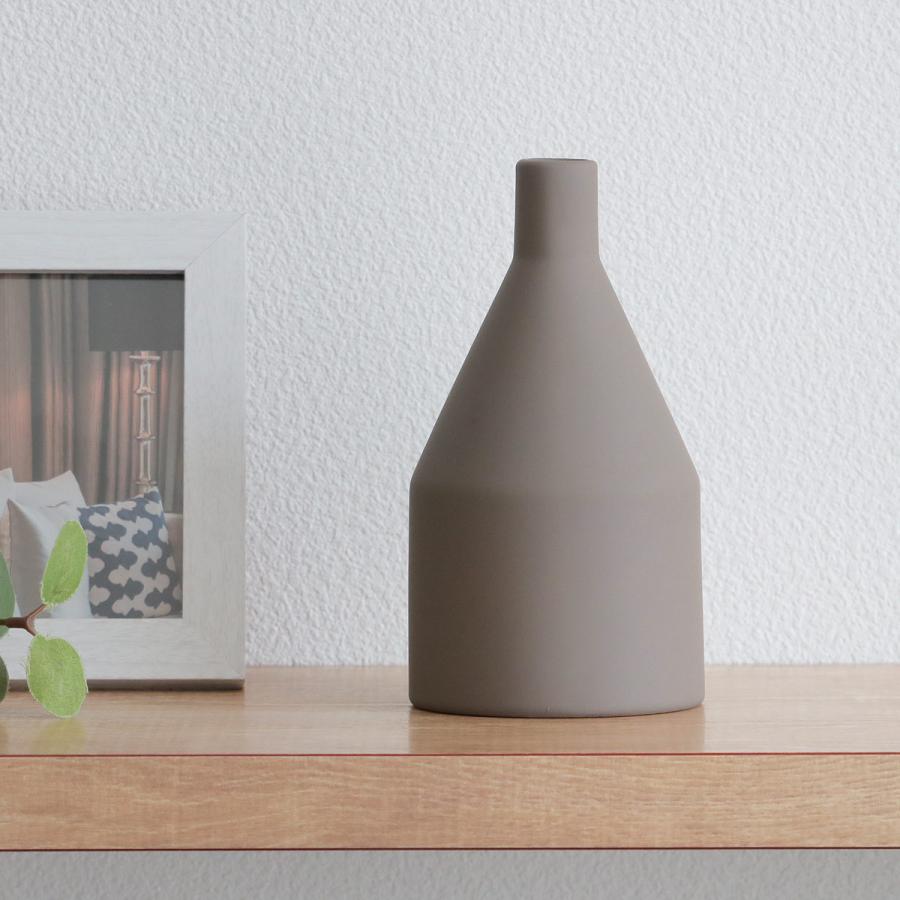 陶器の花瓶 グレーとベージュ magnet 花瓶 Selene Gray （ 花びん 花器 ベース フラワーベース