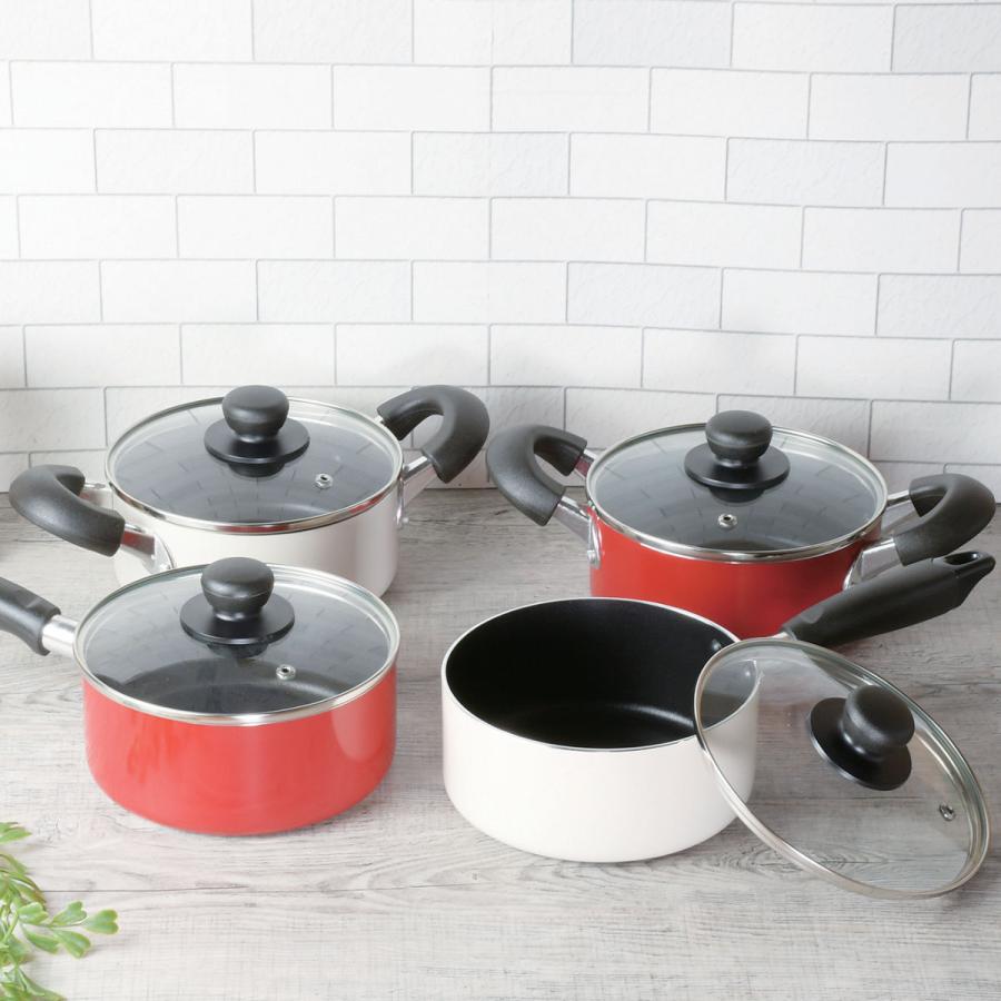 パール金属 両手鍋 16cm IH対応 ガラス蓋付き ふっ素加工 ジャスト