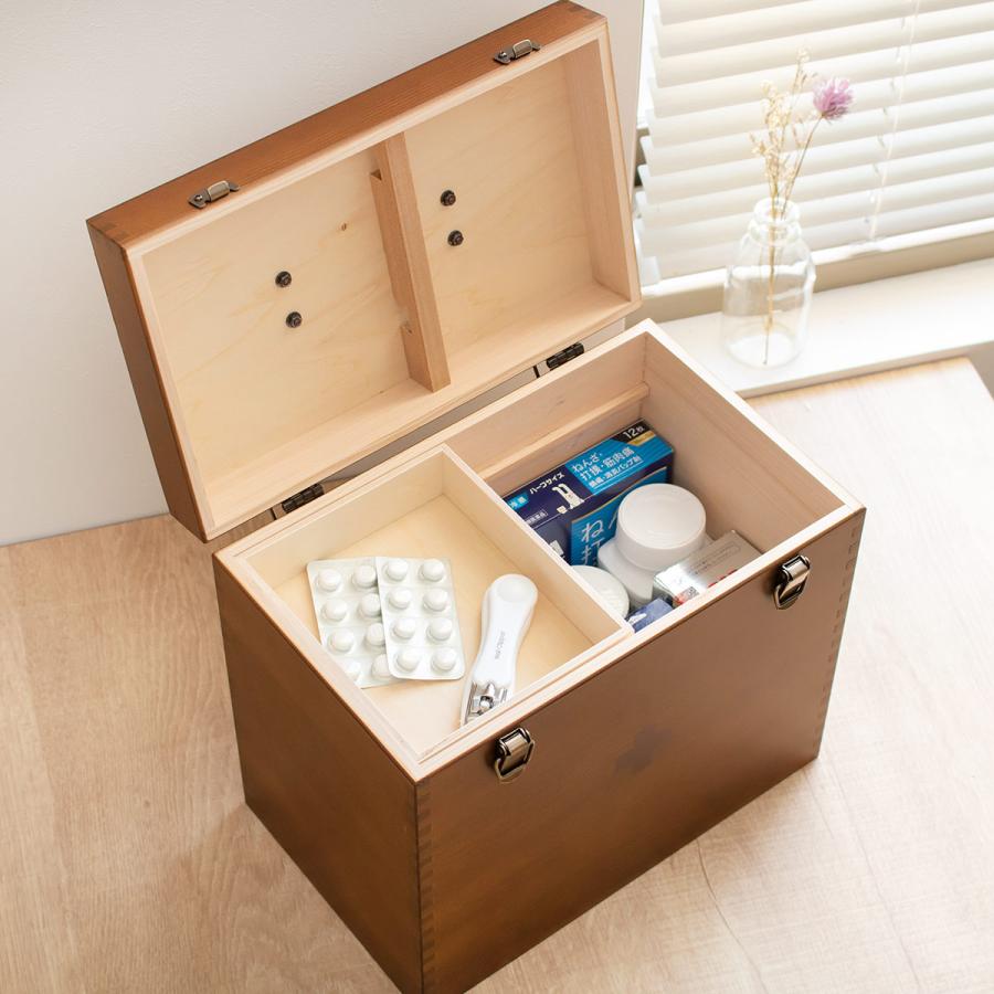 薬箱　木箱　薬瓶箱　薬品箱 救急箱 木製 日本製 薬箱 薬 収納 （ 薬ケース 救急ボックス 薬