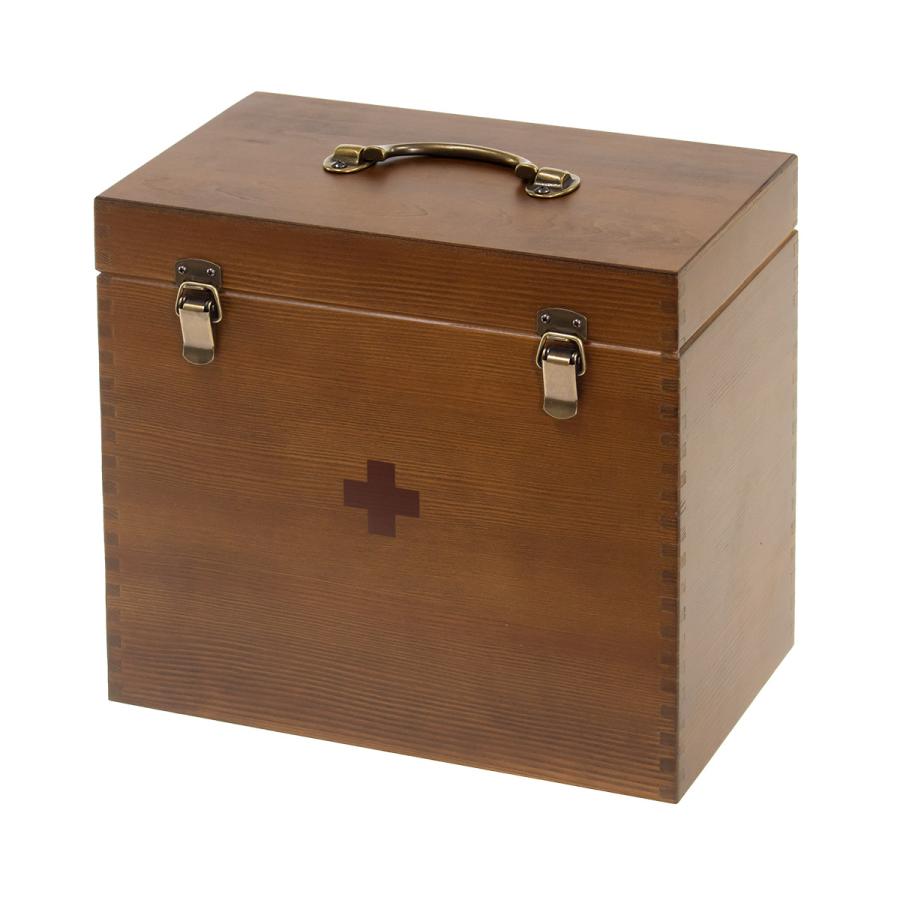 薬箱　木箱　薬瓶箱　薬品箱 救急箱 木製 日本製 薬箱 薬 収納 （ 薬ケース 救急ボックス 薬