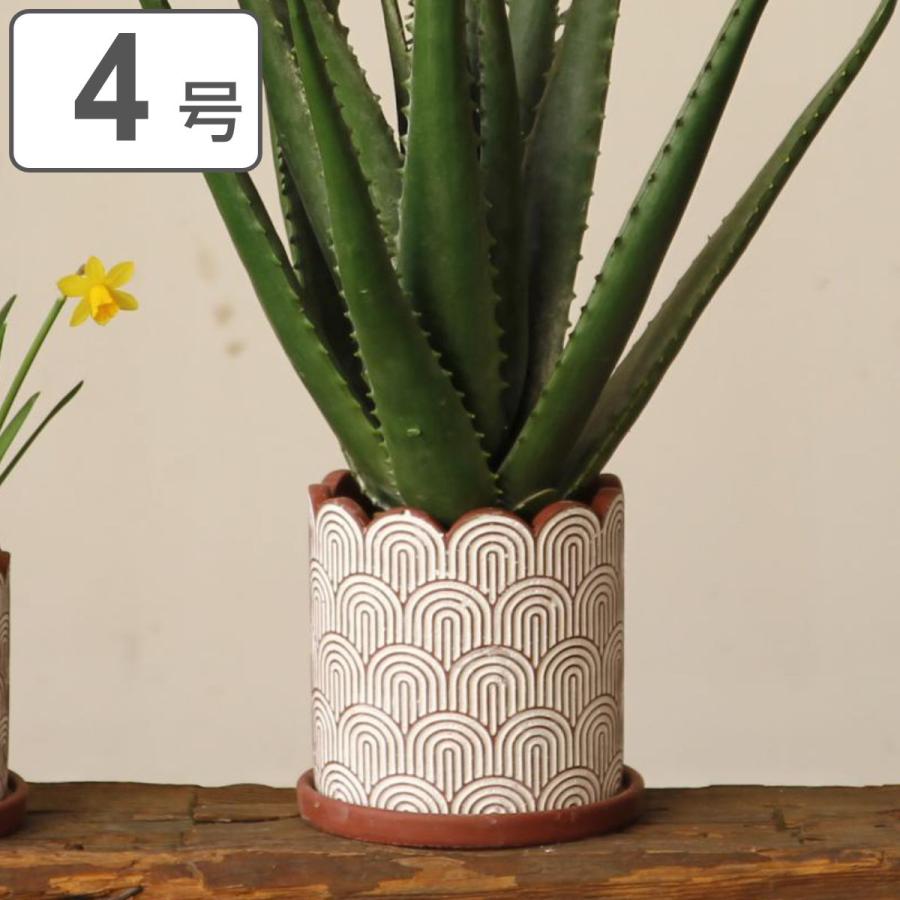 SPICE of Life 植木鉢 ホワイトラインプランター Mサイズ （ プランター プラントポット 植物用ポット 鉢 花器 鉢カバー ...