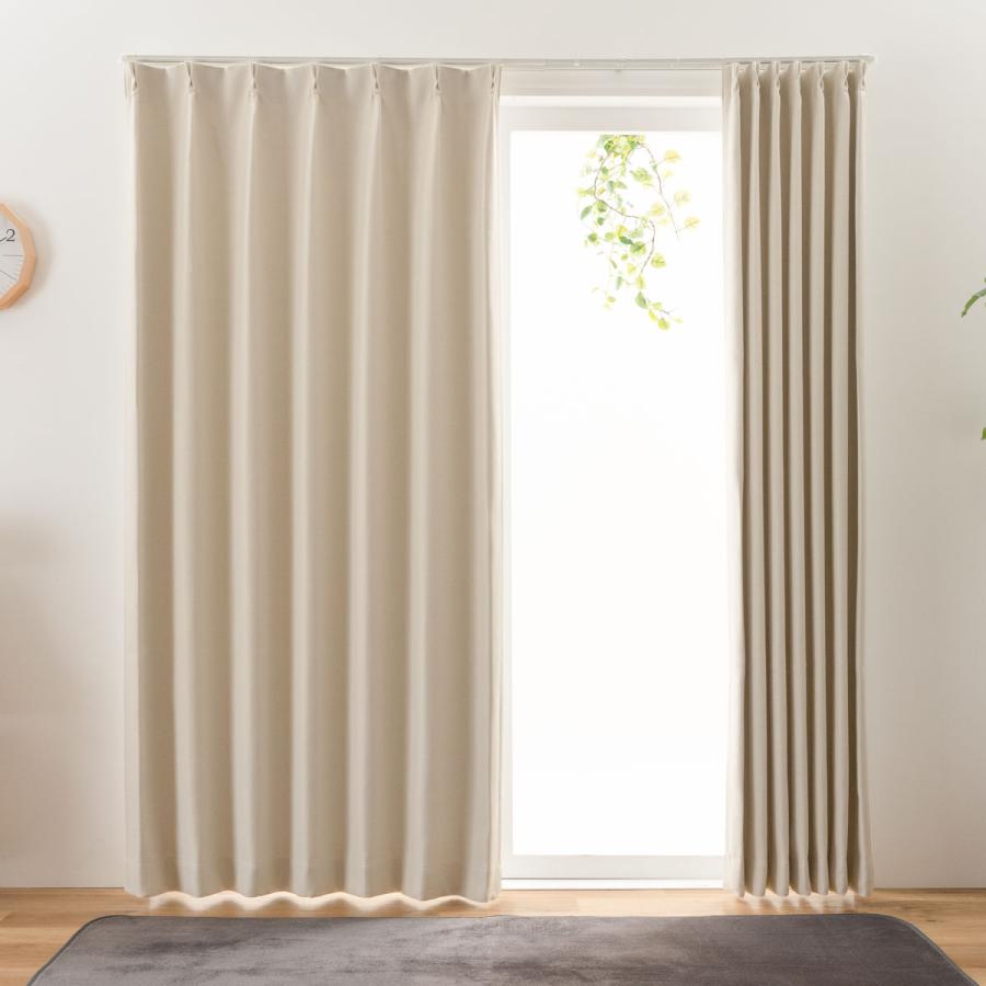 遮光カーテン ベージュ ２枚セット 巾-185cm ×丈-200cm１枚のサイズ 遮光カーテン ベージュ 2枚セット 巾-185cm ×丈-200cm1枚のサイズ