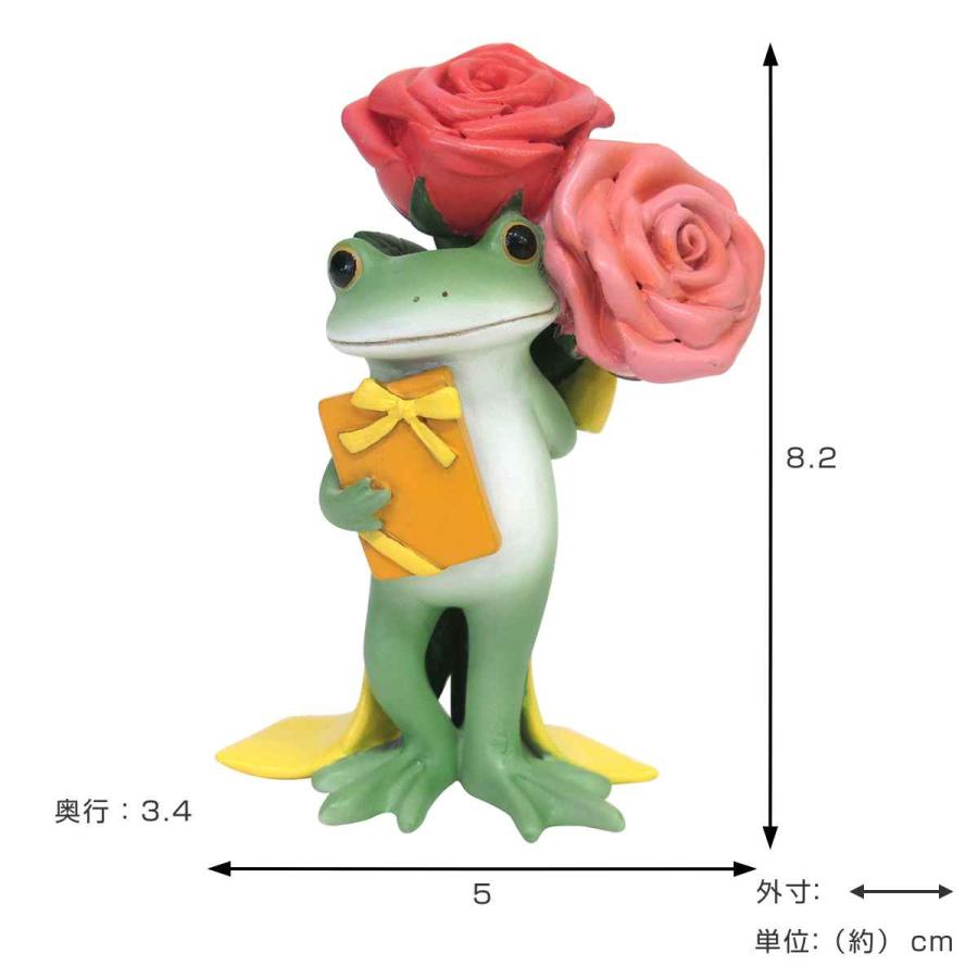 コポー バラとプレゼントを持つカエル カエル 置物 （ Copeau 置き物 コポタロウ かえる 蛙 マスコット ミニチュア 雑貨 ...