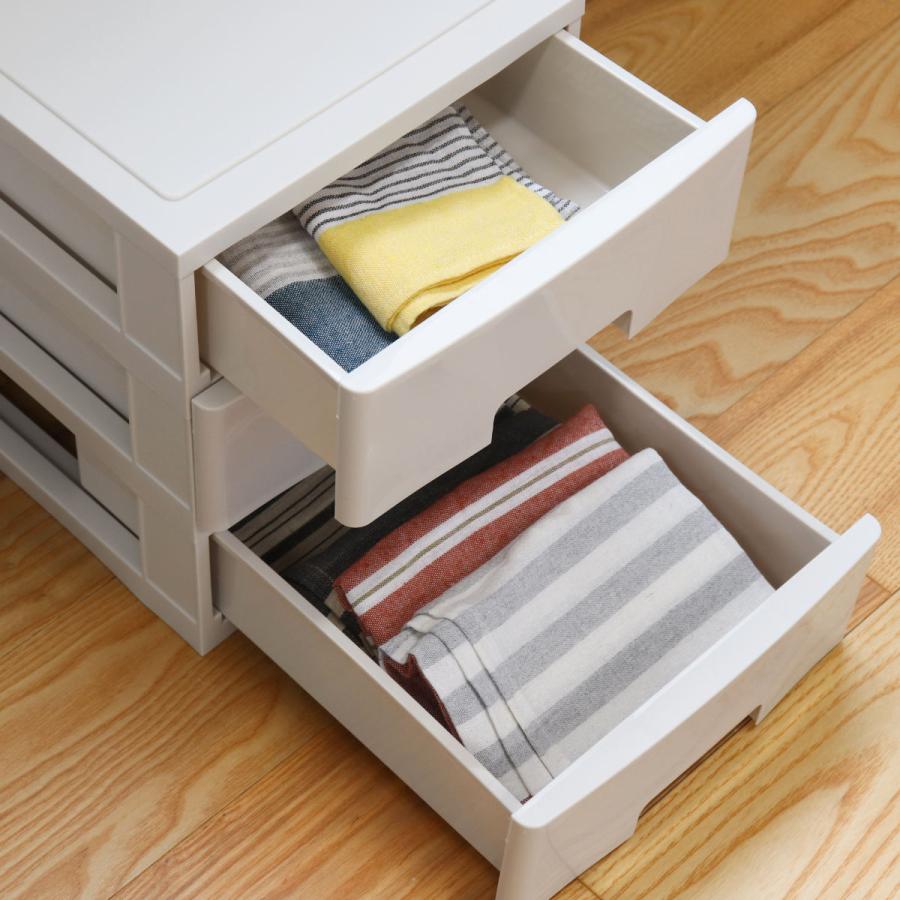 サンコープラスチック 収納ケース フレスコ 3段 A4 BE