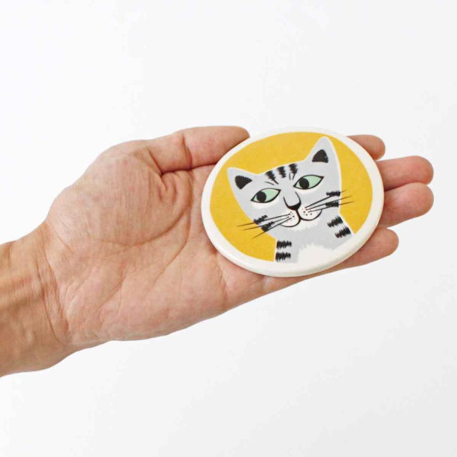 コースター Hannah Turner 4個 セット Cat Coasters Set Of 4 （ ハンナターナー コップ敷き グラスマット 茶托 茶たく 丸型 陶器 食洗機対応 猫 ねこ ）｜livingut｜04