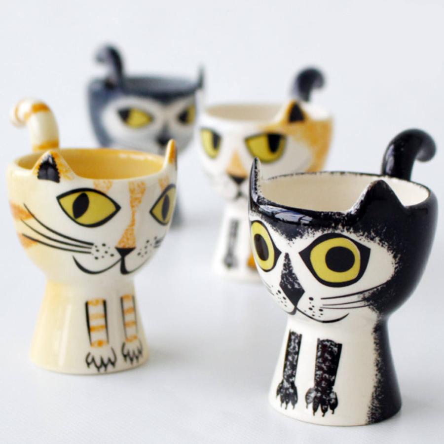 エッグカップ Hannah Turner Egg cups Cat ネコ （ ハンナターナー エッグスタンド 陶器 卵立て 食器 朝食 ゆで卵 小物入れ 小物収納 一輪挿し ねこ 猫 ）｜livingut｜17