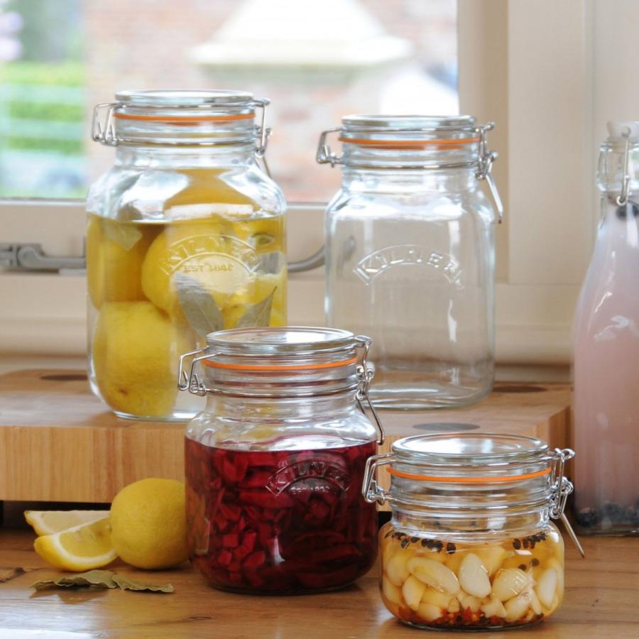 KILNER 保存容器 2個セット SQUARE CLIPTOP JAR 1.5L KILNER 保存容器 2個セット SQUARE CLIPTOP JAR 1.5L