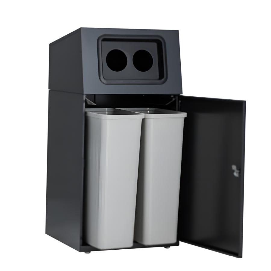 テラモト 屋外用ゴミ箱 業務用ダストボックス 2分別 26L×2 テラモト 屋外用ゴミ箱 業務用ダストボックス 2分別 26L×2
