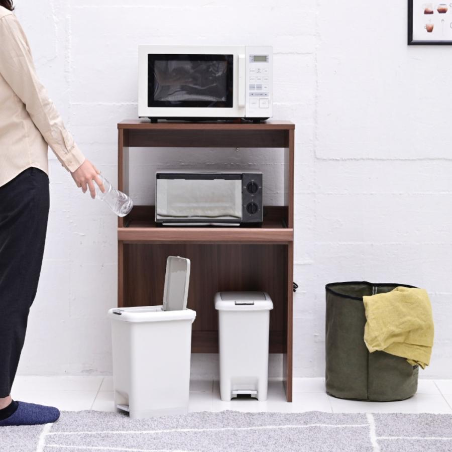 レンジラック ダストボックス収納 スライド棚付 約幅61cm （ レンジ台