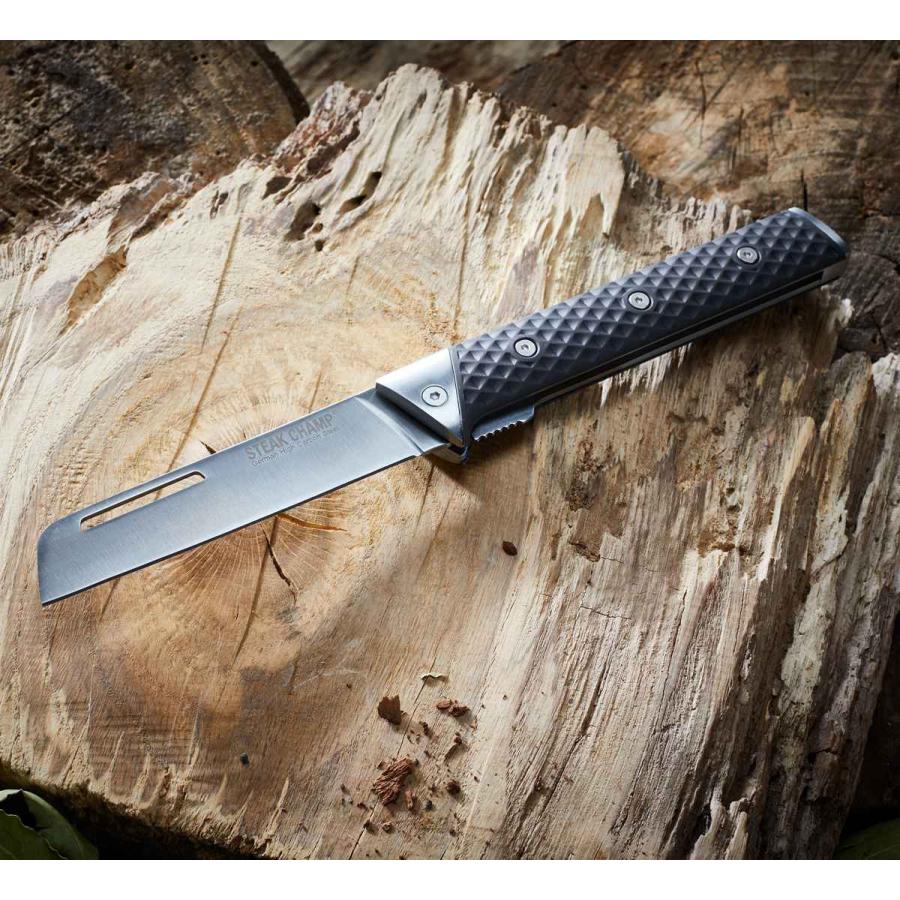 包丁 STEAK CHAMP CHEF’S OUTDOOR FOLDING KNIFE 12cm アウトドア （ ナイフ 折りたたみナイフ キャンプ BBQ 調理 料理 屋外 バーべキュー ステーキチャンプ ）｜livingut｜03