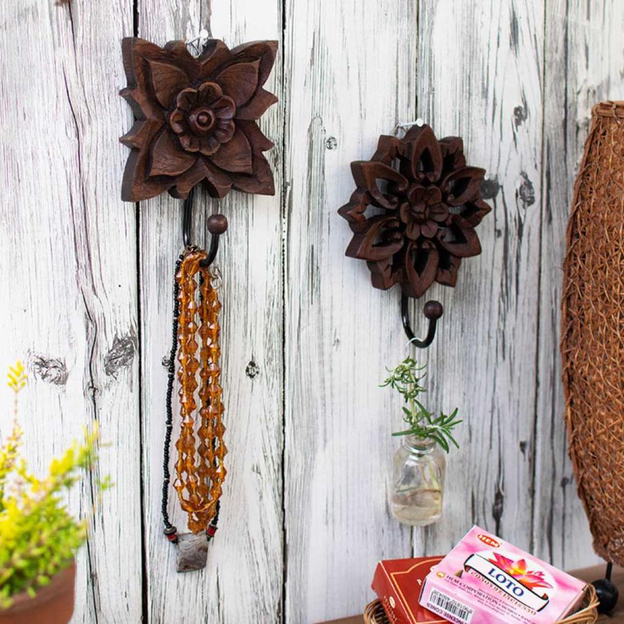 フック カービングフック 木製 （ ウォールフック 壁掛けフック 壁掛け