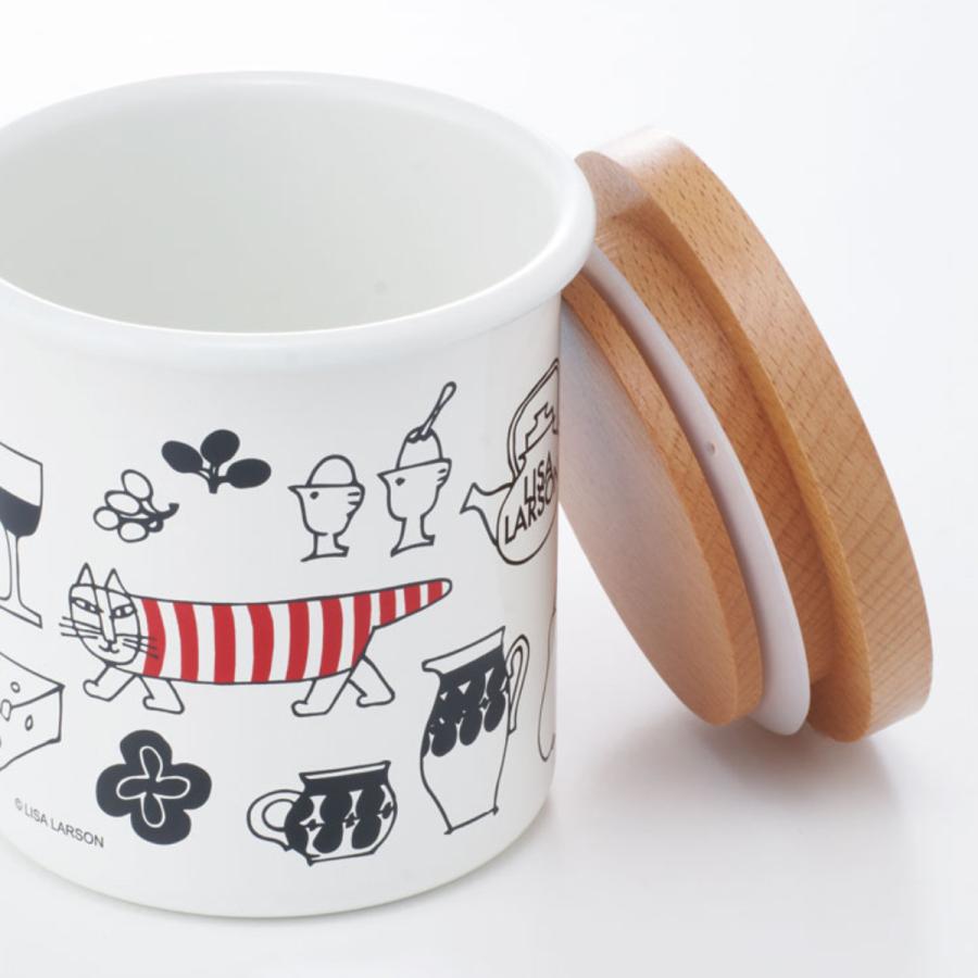 スケーター 保存容器 ホーローキャニスター木蓋 750ml スケーター 保存容器 ホーローキャニスター木蓋 750ml