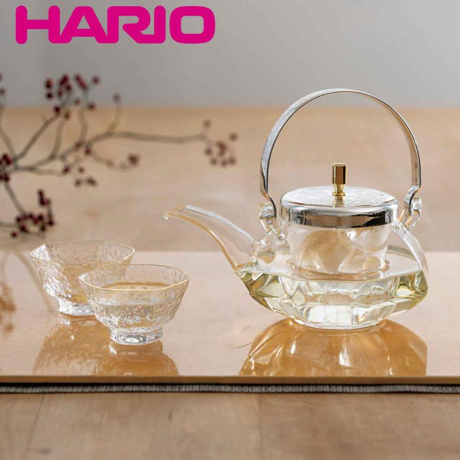 HARIO 冷酒器 グラス セット 360ml 八角地炉利 耐熱ガラス HARIO 冷酒器 グラス セット 360ml 八角地炉利 耐熱ガラス