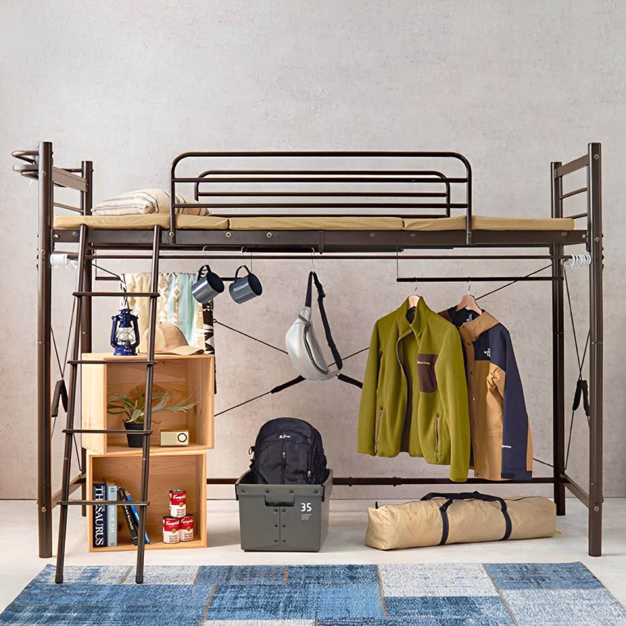 HAGiHARA ロフトベッド シングル ミドルタイプ 宮棚 2口 HAGiHARA ロフトベッド シングル ミドルタイプ 宮棚 2口