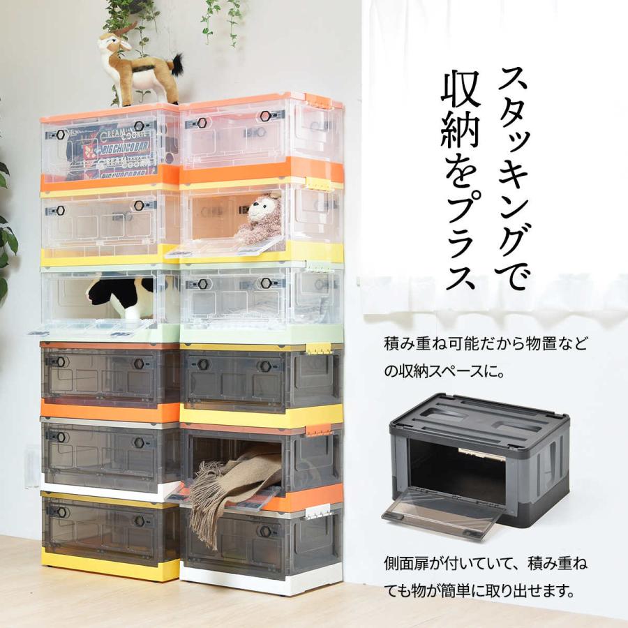 収納ボックス 折りたたみ収納BOX 29L キャスター付き （ 収納ケース 3方向 取り出し 収納 幅40.5×奥行29×高さ24.3cm 折り畳み 積み重ね ）｜livingut｜25